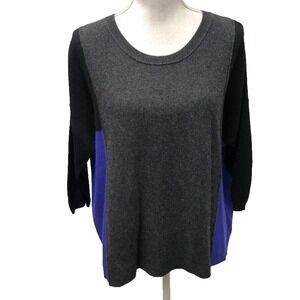 360 Cashmere Sweater Jumper Womens Small Color Block Oversize Office Cozy